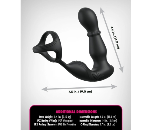 Anal Fantasy Elite Slide & Glide Intimate Silicone System Black 19cm
