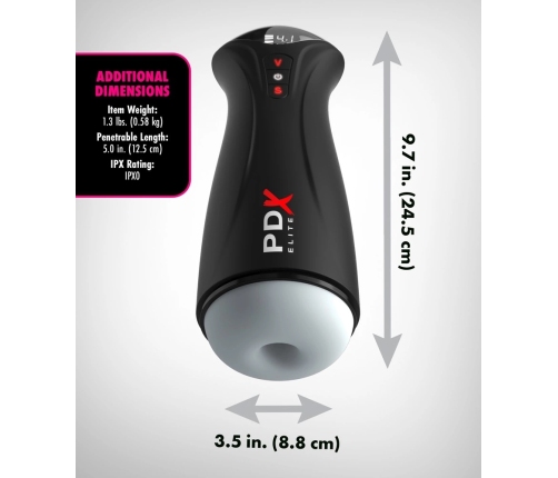 PDX Elite Fap-Gasm Frosted Automatic Intimate System, 24.5 cm