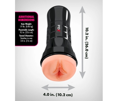 PDX Extreme WetP Luscious Lips XXL Intimate Machine, Fanta-Flesh, 26cm