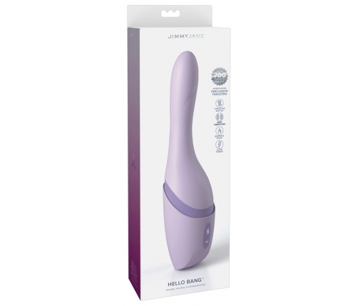 JimmyJane Hello Bang Vibe Thrusting Silicone Device, Warming, 27cm, Black