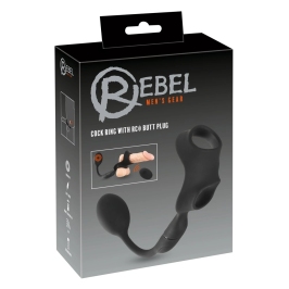 REBEL RC Silicone System - Intimate Dual Ring with Remote Plug, Black