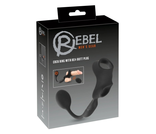 REBEL RC Silicone System - Intimate Dual Ring with Remote Plug, Black