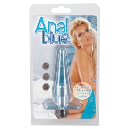 You2Toys Blue-Transparent Vibrating Anal Plug 11cm TPE