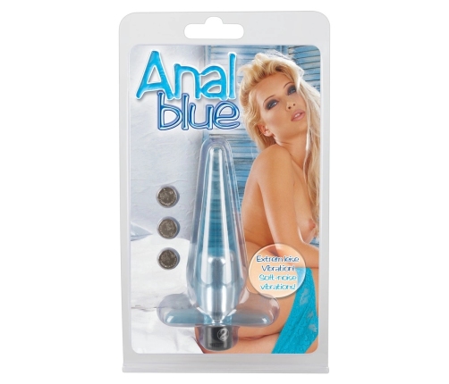 You2Toys Blue-Transparent Vibrating Anal Plug 11cm TPE
