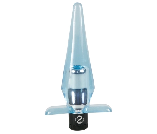 You2Toys Blue-Transparent Vibrating Anal Plug 11cm TPE