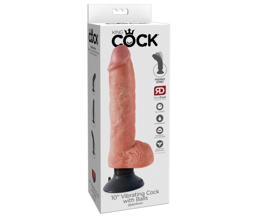 King Cock 10inch Vibr./w.balls