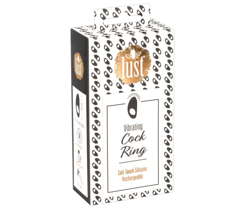 Lust Black Vibrating Intimate Ring Silicone USB Rechargeable 9 cm