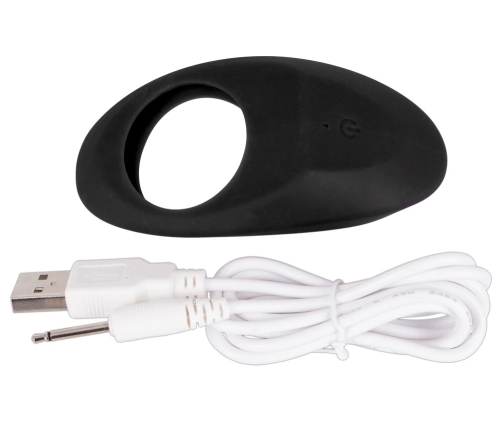 Lust Black Vibrating Intimate Ring Silicone USB Rechargeable 9 cm