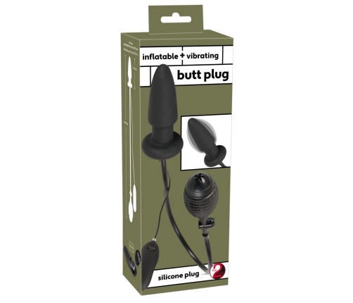 Inflatable vibrating butt plug