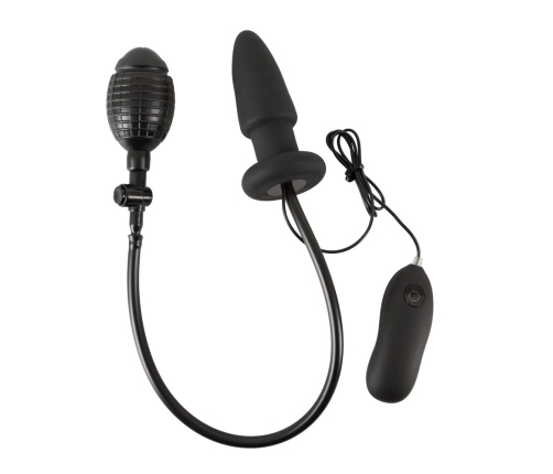 Inflatable vibrating butt plug