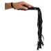 Magic Shiver Black Leather-Look Flogger 46cm with Woven Handle