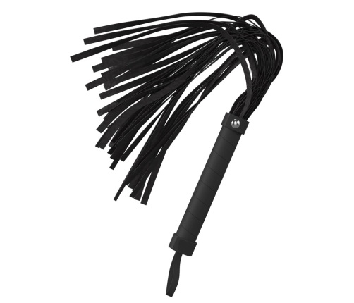 Magic Shiver Black Leather-Look Flogger 46cm with Woven Handle