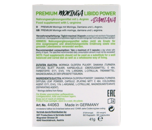 HOT BIO Moringa Libido Caps 60
