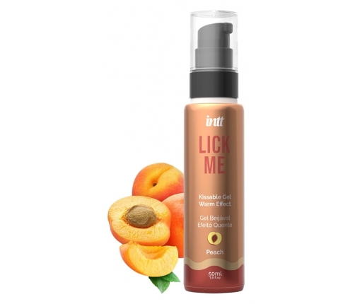 intt Lick Me Peach Edible Gel 50 ml - Warming Formula, Fruity Aroma