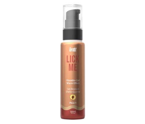 intt Lick Me Peach Edible Gel 50 ml - Warming Formula, Fruity Aroma