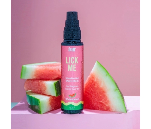 intt Lick Me Edible Gel Watermelon 50ml - Warming Effect, Fruity Aroma