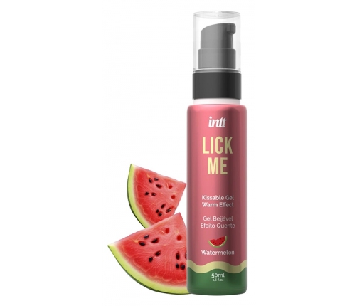intt Lick Me Edible Gel Watermelon 50ml - Warming Effect, Fruity Aroma