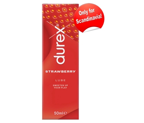 Durex Strawberry Lubricant 50 ml - Gentle Water-Based Formula, Flavoured