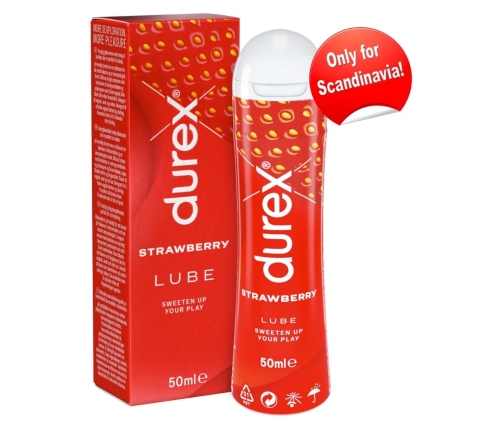 Durex Strawberry Lubricant 50 ml - Gentle Water-Based Formula, Flavoured