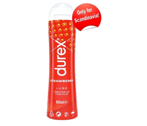 Durex Strawberry Lubricant 50 ml - Gentle Water-Based Formula, Flavoured