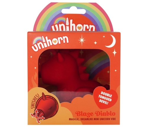 Unihorn Blaze Diablo Tongue-Motion Silicone Intimate Device 9cm Red