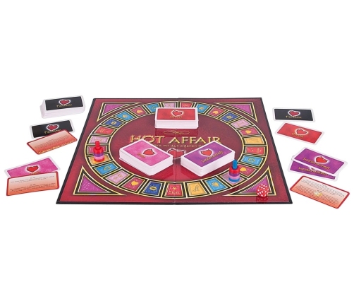 HOT AFFAIR Couples Game - Board Set with 4 Activity Card Decks, German