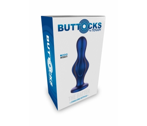 TOYJOY The Batter Metal Blue Silicone Anal Plug, Tapered, Wide Base