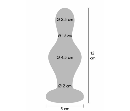 TOYJOY The Batter Metal Blue Silicone Anal Plug, Tapered, Wide Base