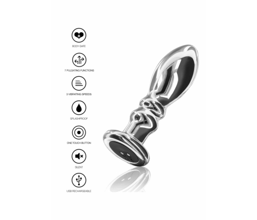 TOYJOY The Slider Vibrating Plug Large Stainless Steel 7 Modes USB