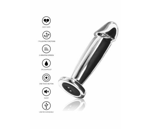 TOYJOY Buttocks The Intruder Vibrating Plug Metal Large USB Black