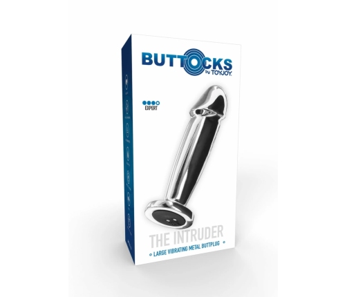 TOYJOY Buttocks The Intruder Vibrating Plug Metal Large USB Black