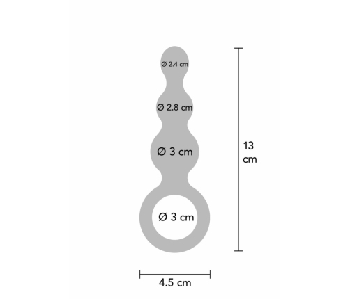 TOYJOY The Stuffer 3 Balls Plug Silicone Intimate Trainer Metallic