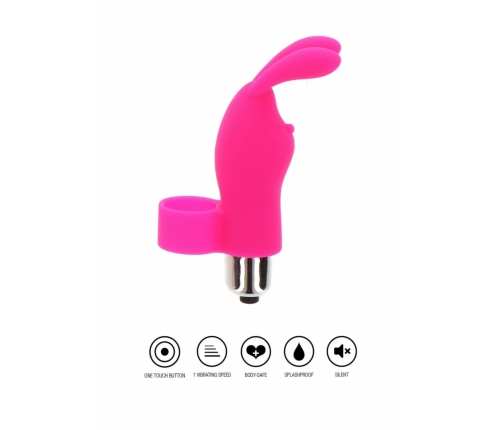 Bunny Pleaser Mini Silicone Finger Massager, 1 Speed, Pink