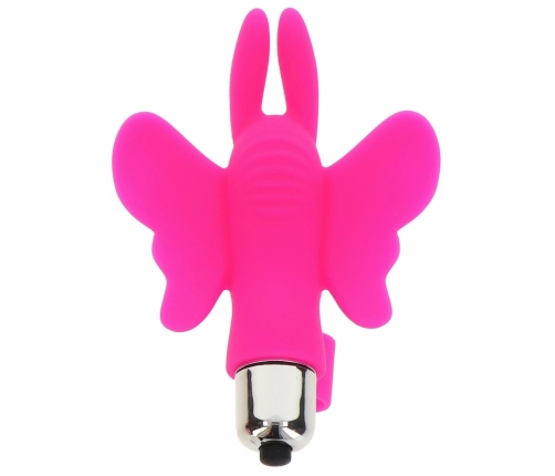 Butterfly Pleaser Mini Silicone Finger Massager, 1 Speed, Pink