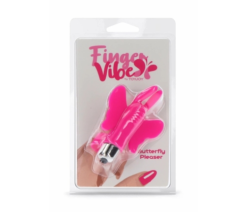 Butterfly Pleaser Mini Silicone Finger Massager, 1 Speed, Pink