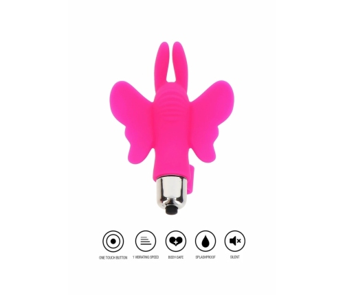 Butterfly Pleaser Mini Silicone Finger Massager, 1 Speed, Pink