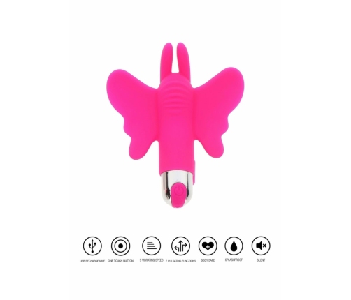 Butterfly Pleaser Rechargeable Mini Silicone Finger Massager 7 Modes
