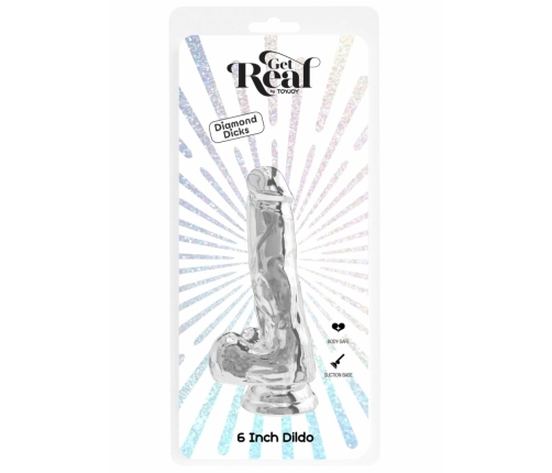 TOYJOY Get Real Clear Dildo TPE 16 cm - Transparent, Flexible Model