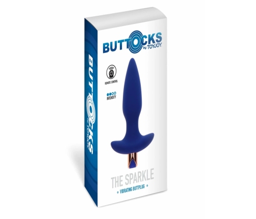 TOYJOY The Sparkle Vibrating Anal Plug with Remote, 6 Modes, Black