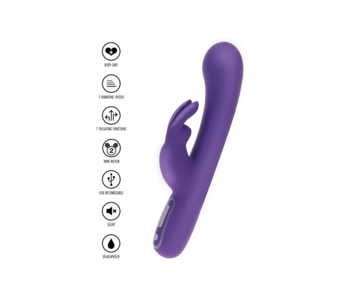 Love Rabbit Exciting Rabbit Vibrator Silicone 7 Modes USB Pink