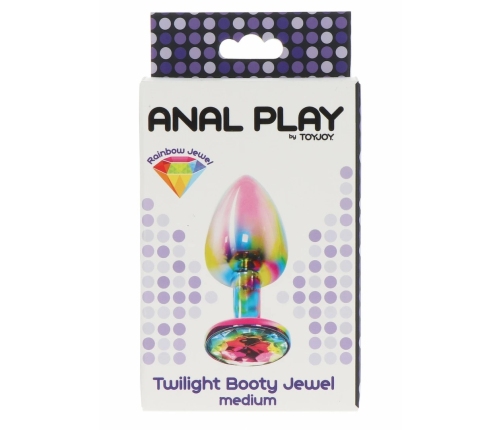 TOYJOY Twilight Booty Jewel Medium Aluminium Plug with Rainbow Gem