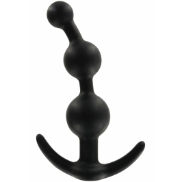 TOYJOY Sweet Sensation Silicone Beaded Plug with Flared Base Black