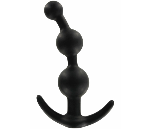 TOYJOY Sweet Sensation Silicone Beaded Plug with Flared Base Black