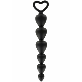 TOYJOY Bottom Beads Silicone Flexible Anal Chain 6 Beads Black