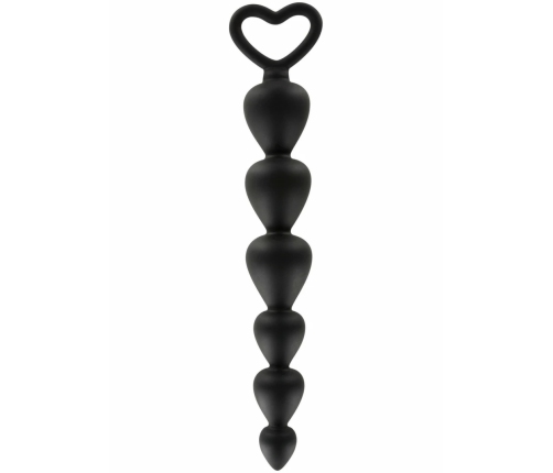 TOYJOY Bottom Beads Silicone Flexible Anal Chain 6 Beads Black