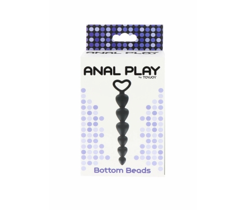 TOYJOY Bottom Beads Silicone Flexible Anal Chain 6 Beads Black