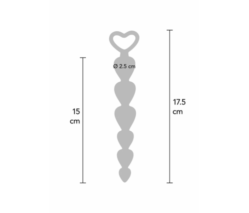 TOYJOY Bottom Beads Silicone Flexible Anal Chain 6 Beads Black