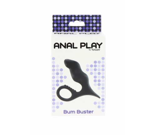 TOYJOY Bum Buster Silicone Anal Plug with Retrieval Loop Black