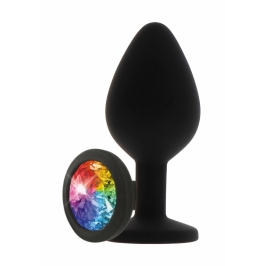 TOYJOY Rainbow Booty Jewel Small Silicone Plug with Multicolor Gem