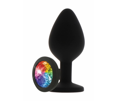 TOYJOY Rainbow Booty Jewel Small Silicone Plug with Multicolor Gem